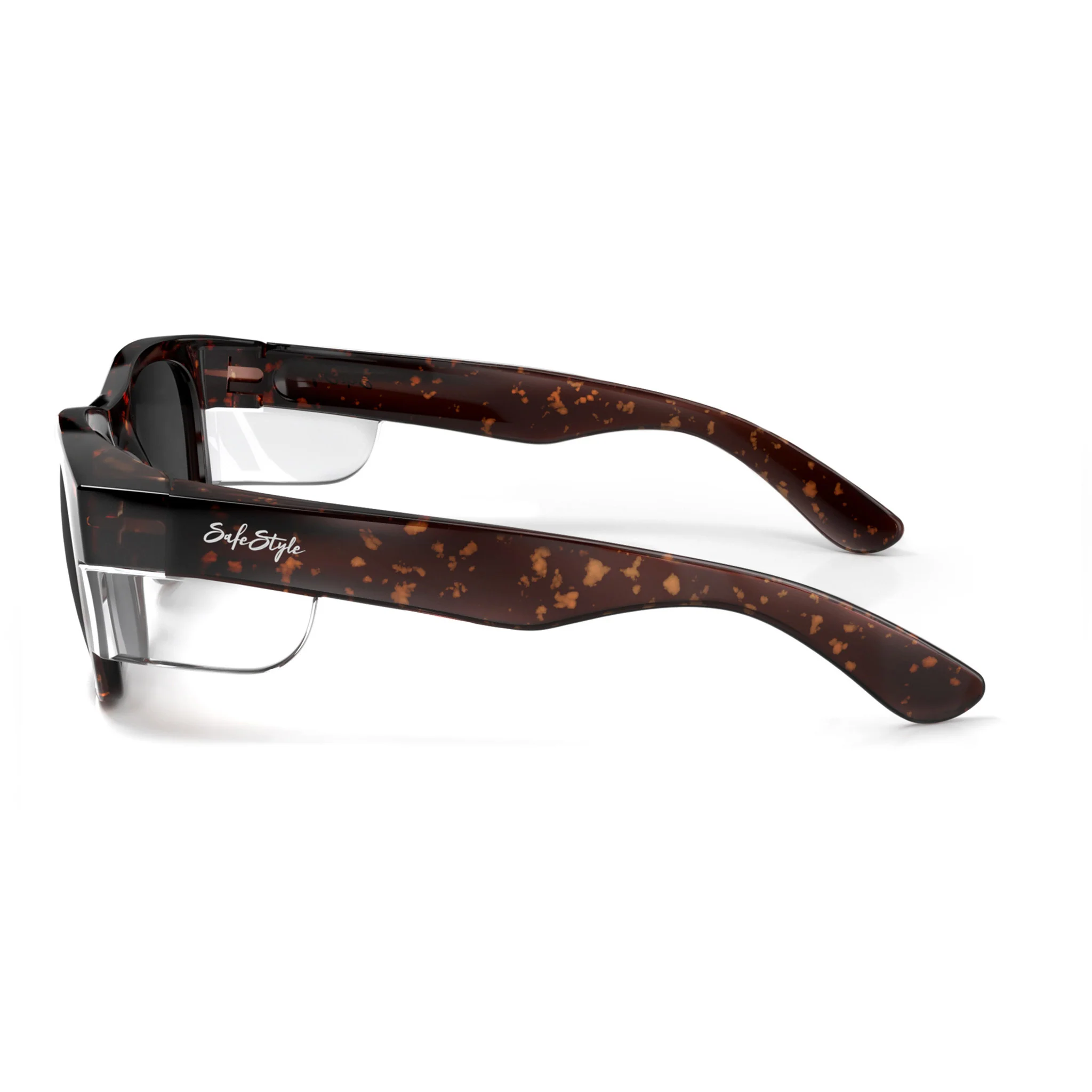 Classics Brown Tort Frame Polarised Lens Safety Glasses - Image 3