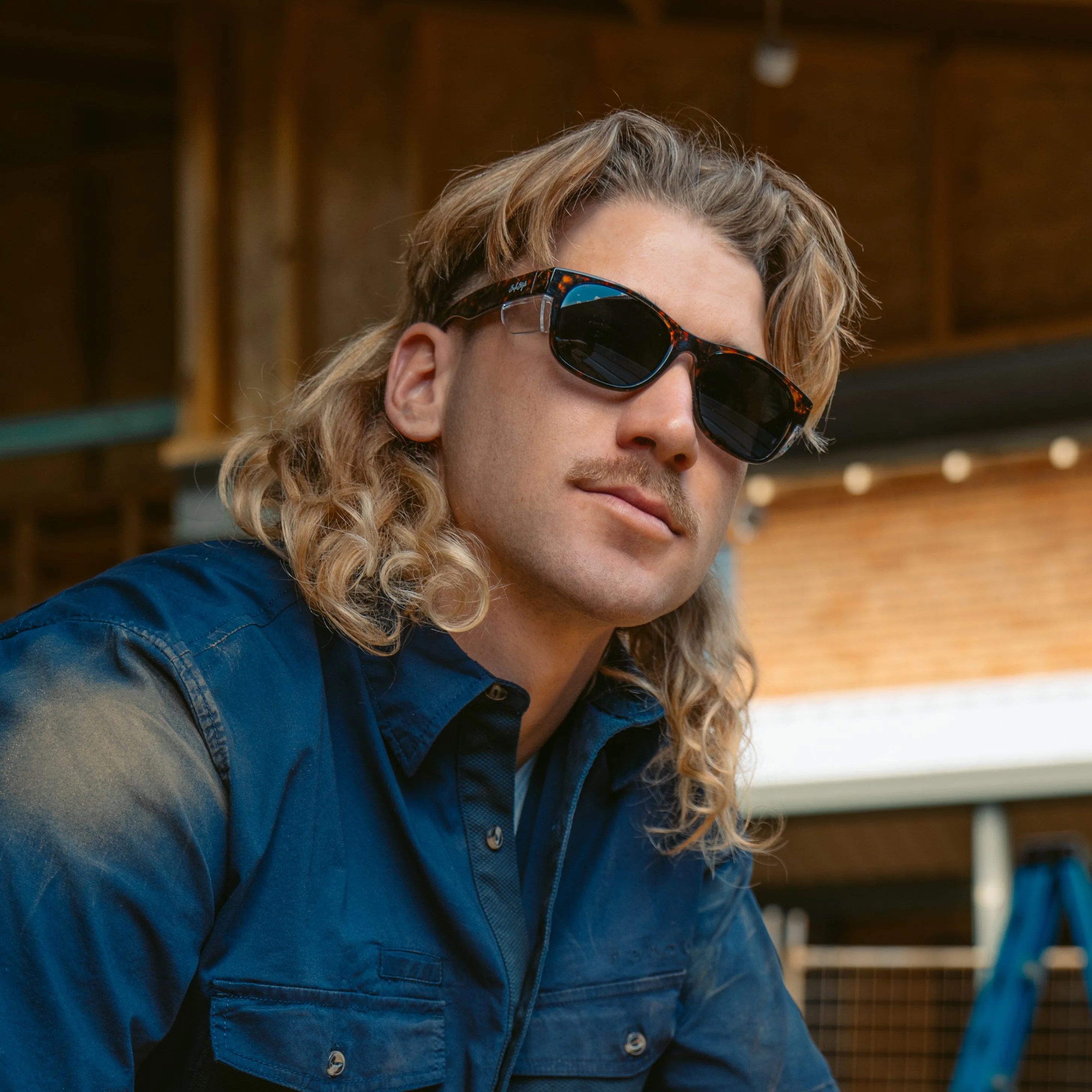 Classics Brown Tort Frame Polarised Lens Safety Glasses - Image 5