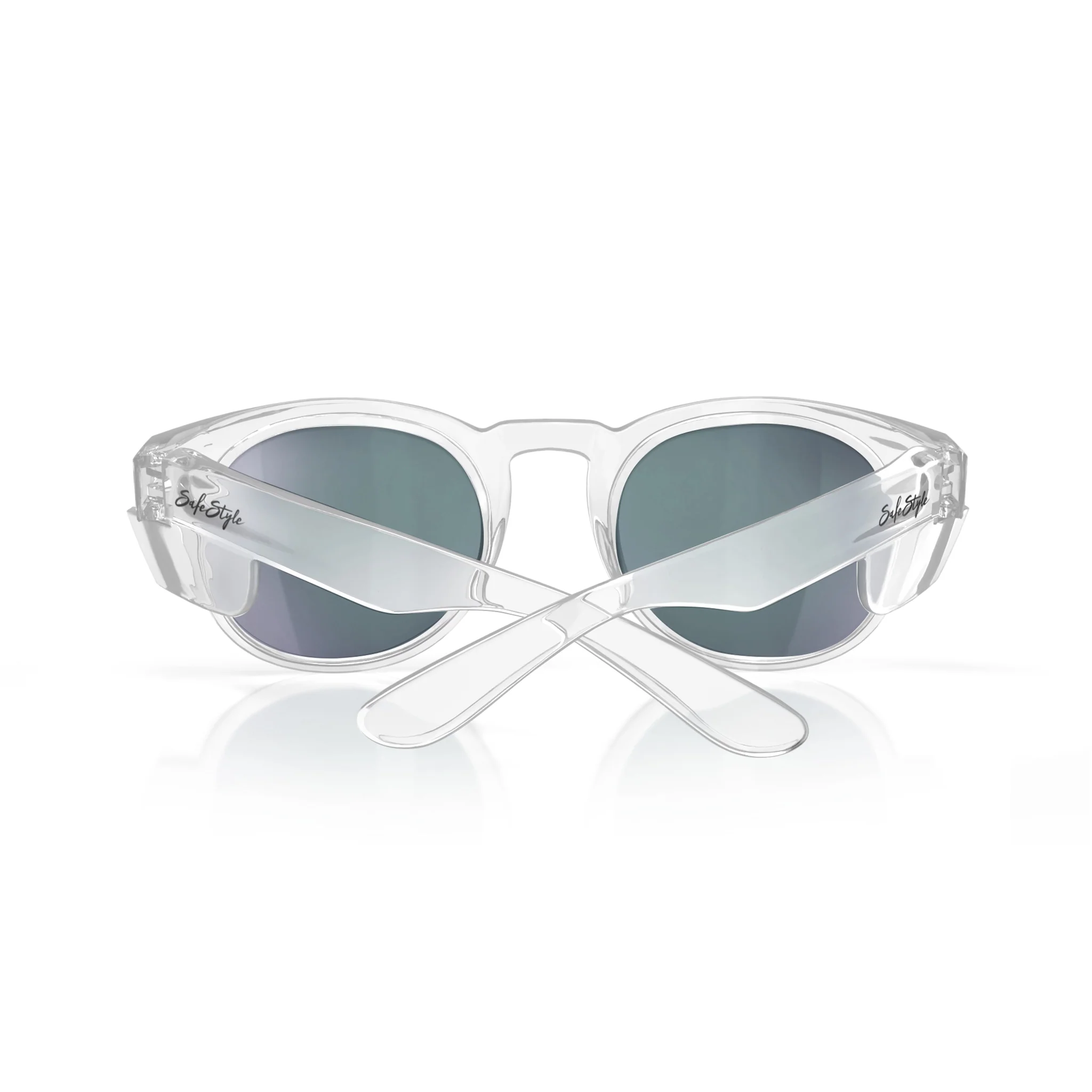 Cruisers Clear Frame Mirrors Blue Polarised Safety Glasses - Image 4