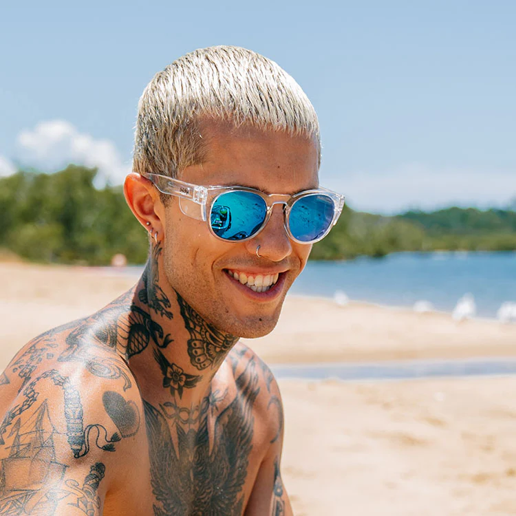 Cruisers Clear Frame Mirrors Blue Polarised Safety Glasses - Image 6