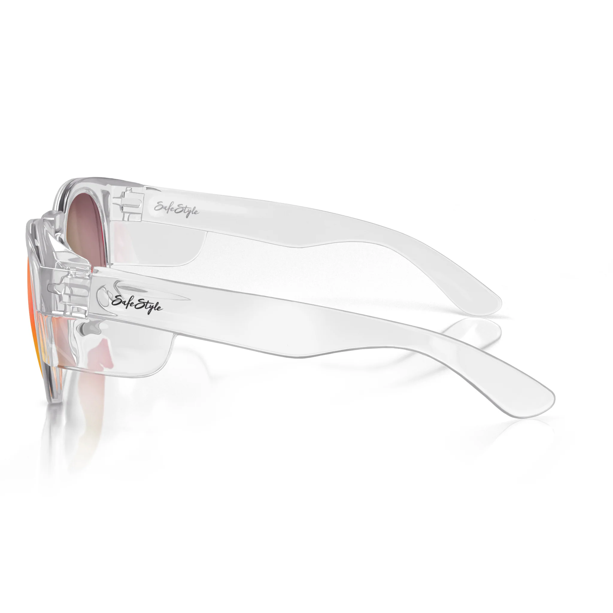 Cruisers Clear Frame Mirrors Red Polarised Safety Glasses - Image 3