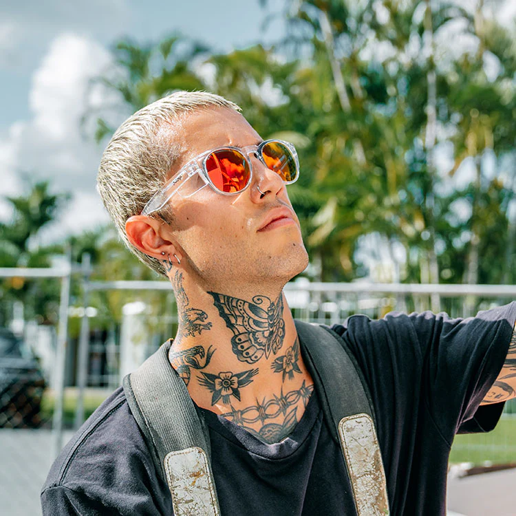 Cruisers Clear Frame Mirrors Red Polarised Safety Glasses - Image 5