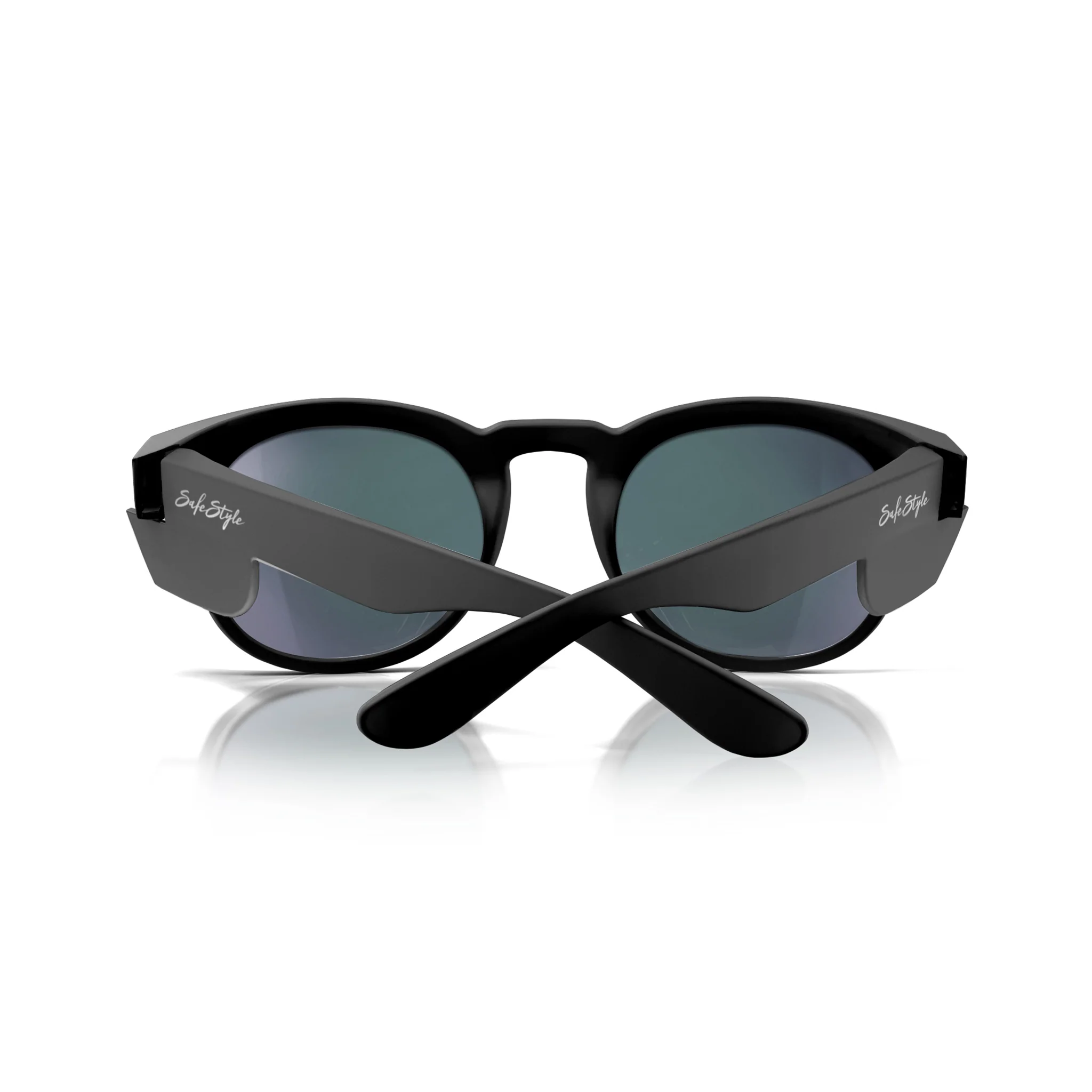Cruisers Matte Black Frame Mirrors Blue Polarised Safety Glasses - Image 4