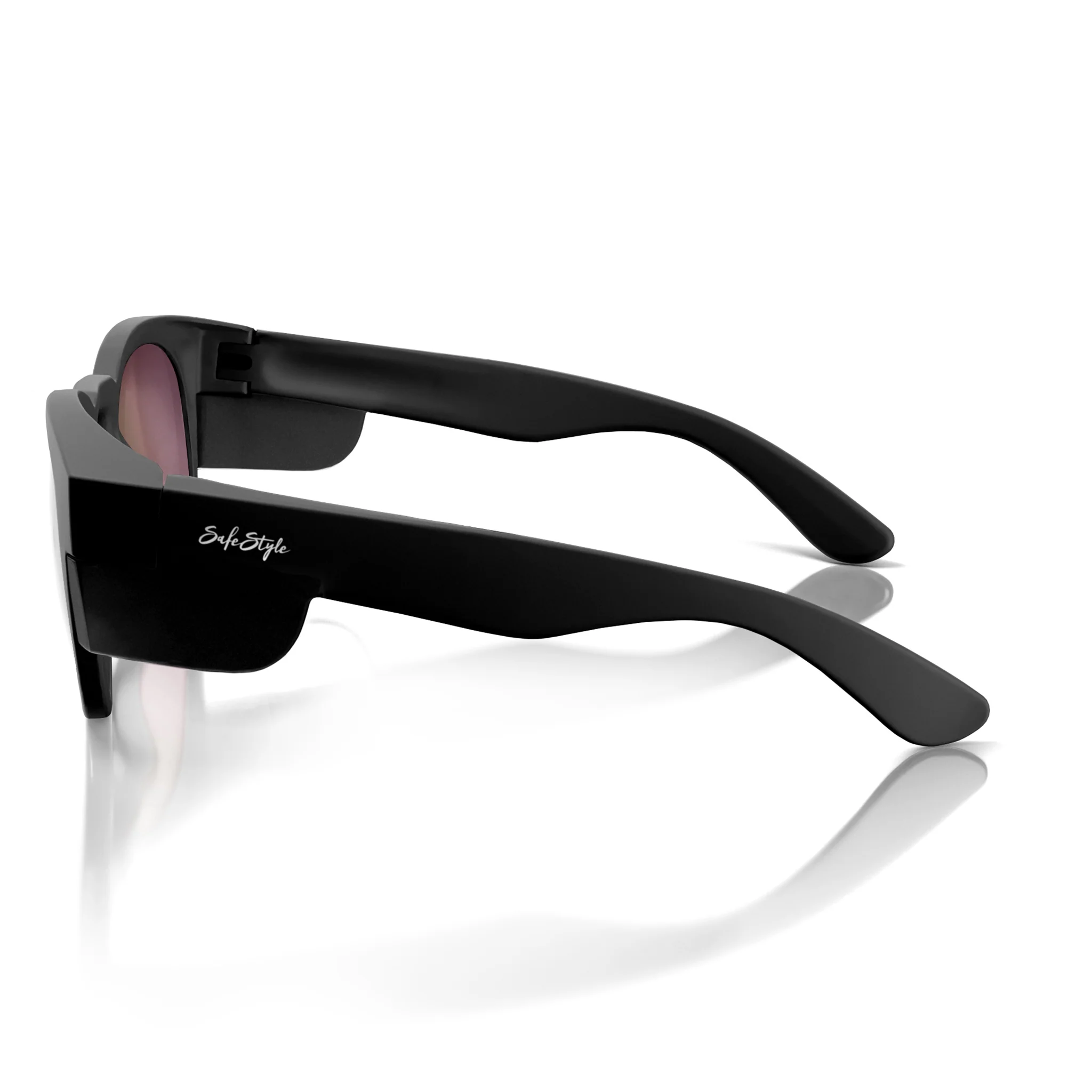 Cruisers Matte Black Frame Mirrors Red Polarised Safety Glasses - Image 3