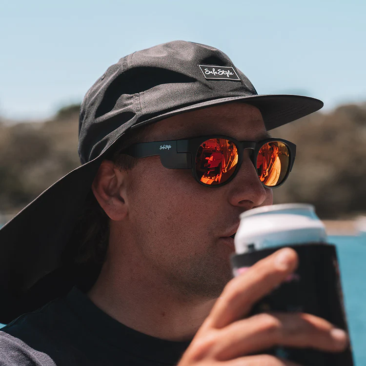 Cruisers Matte Black Frame Mirrors Red Polarised Safety Glasses - Image 6