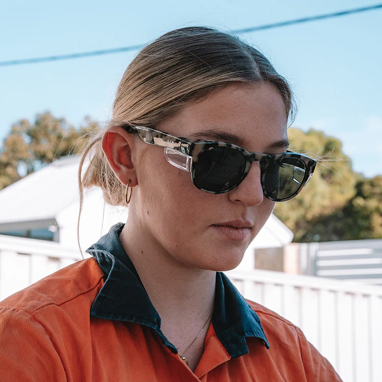 Cruisers Milky Tort Frame Polarised Lens Safety Glasses - Image 5