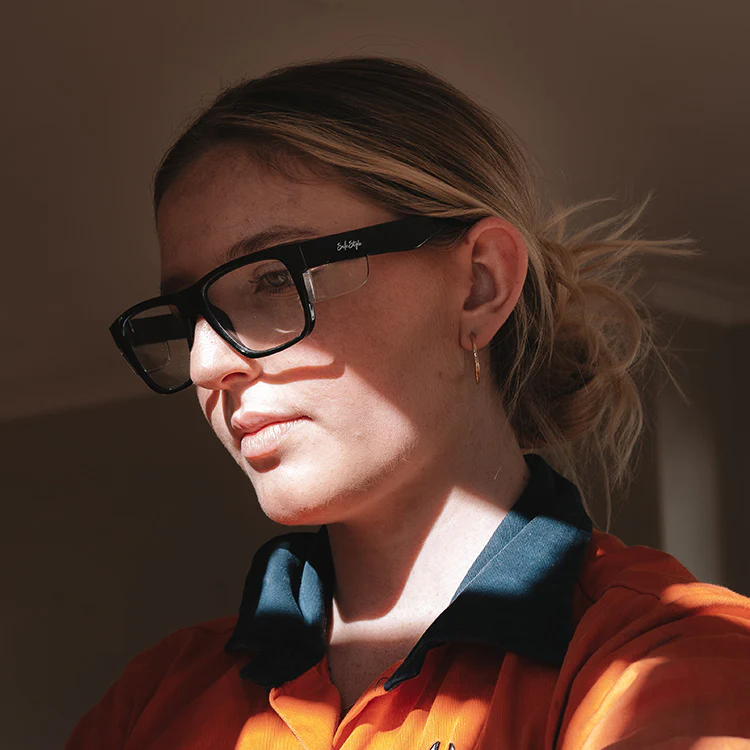 Fusions Black Frame Clear Lens Safety Glasses - Image 5