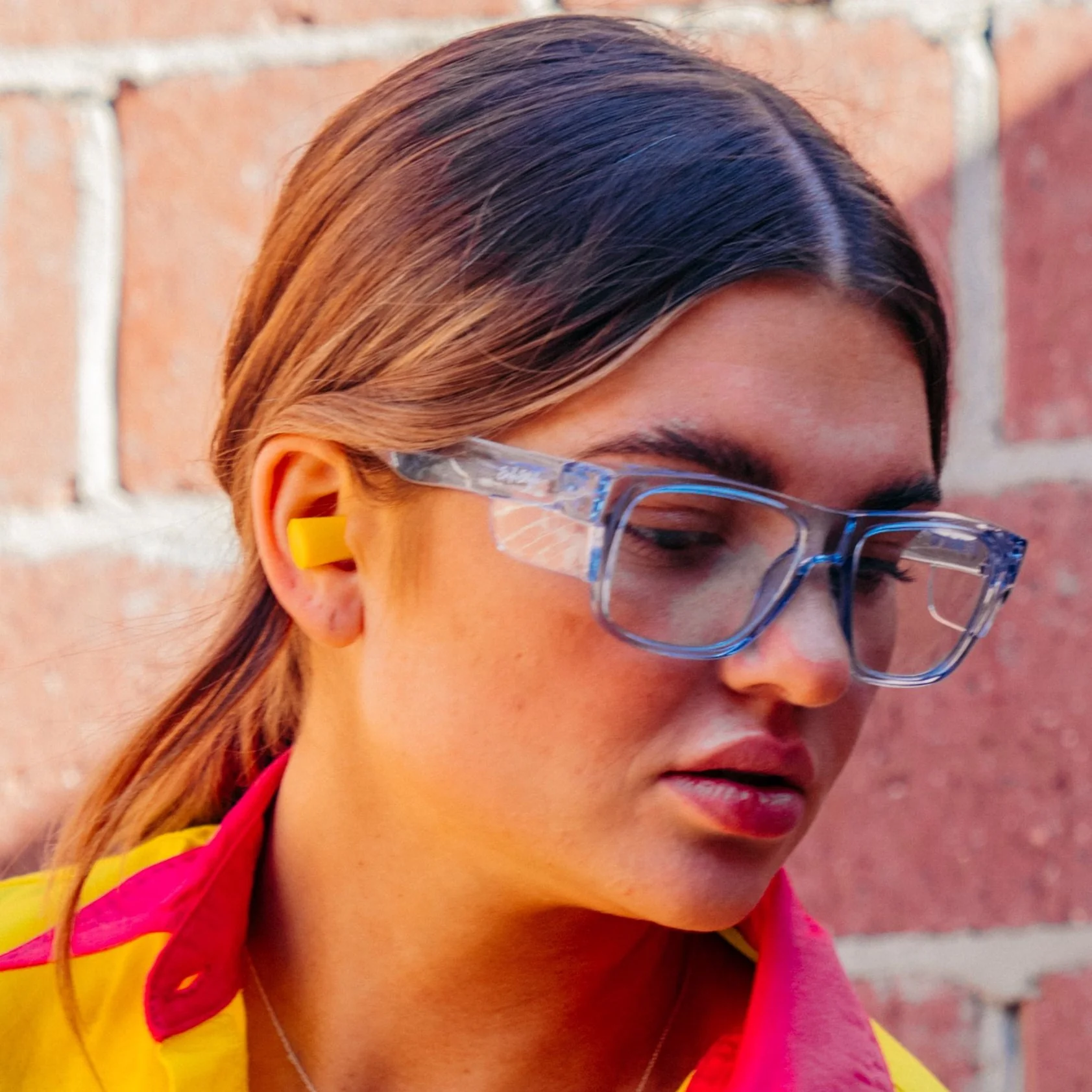 Fusions Blue Frame Clear Lens Safety Glasses - Image 6