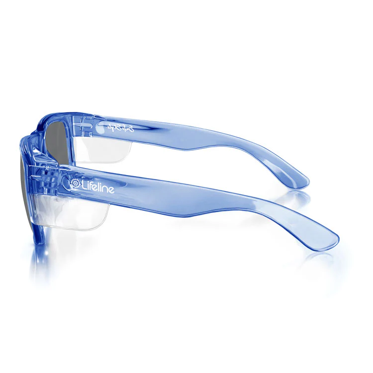 Fusions Blue Frame Tinted Lens Safety Glasses - Image 3
