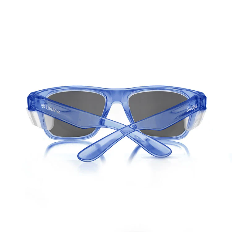 Fusions Blue Frame Tinted Lens Safety Glasses - Image 4