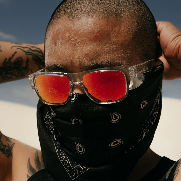 Fusions Clear Frame Mirrors Red Polarised Lens Safety Glasses - Image 5