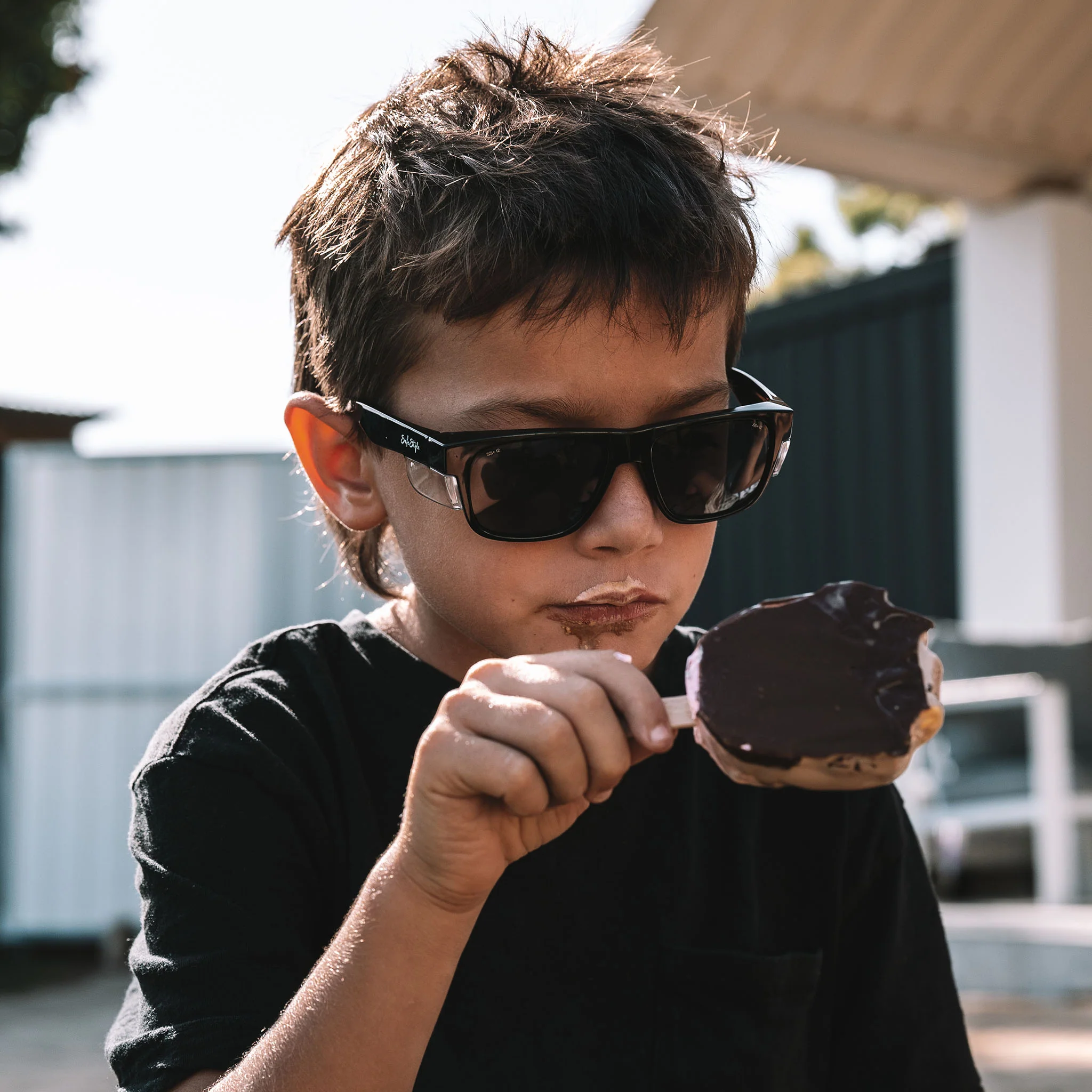 Fusions Kids Black Frame Tinted Lens Safety Glasses - Image 7