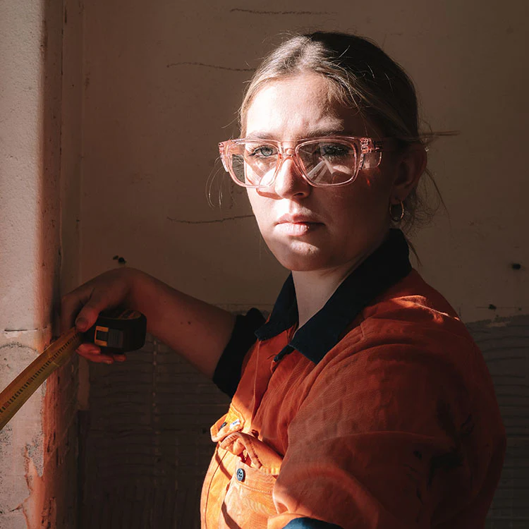 Fusions Pink Frame Clear Lens Safety Glasses - Image 5