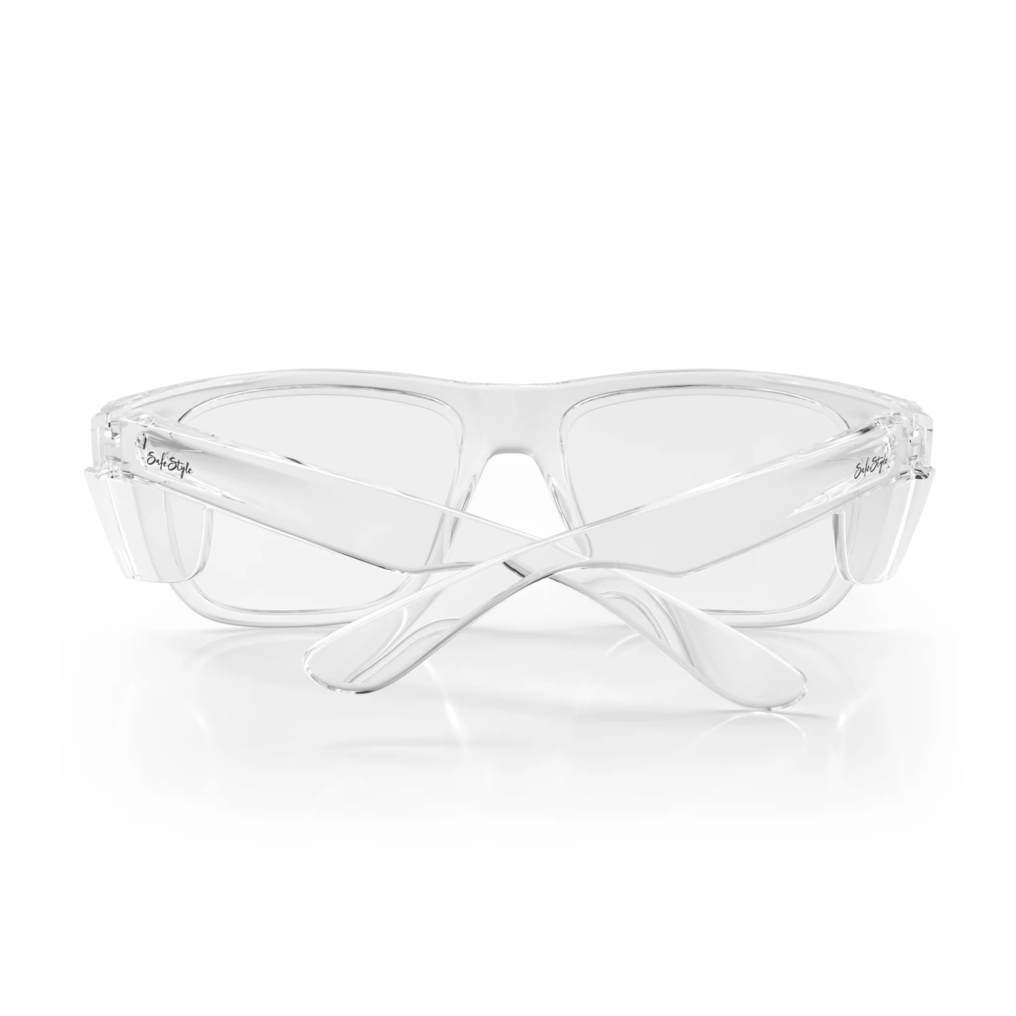 Fusions XL Clear Frame Clear Lens Safety Glasses - Image 4