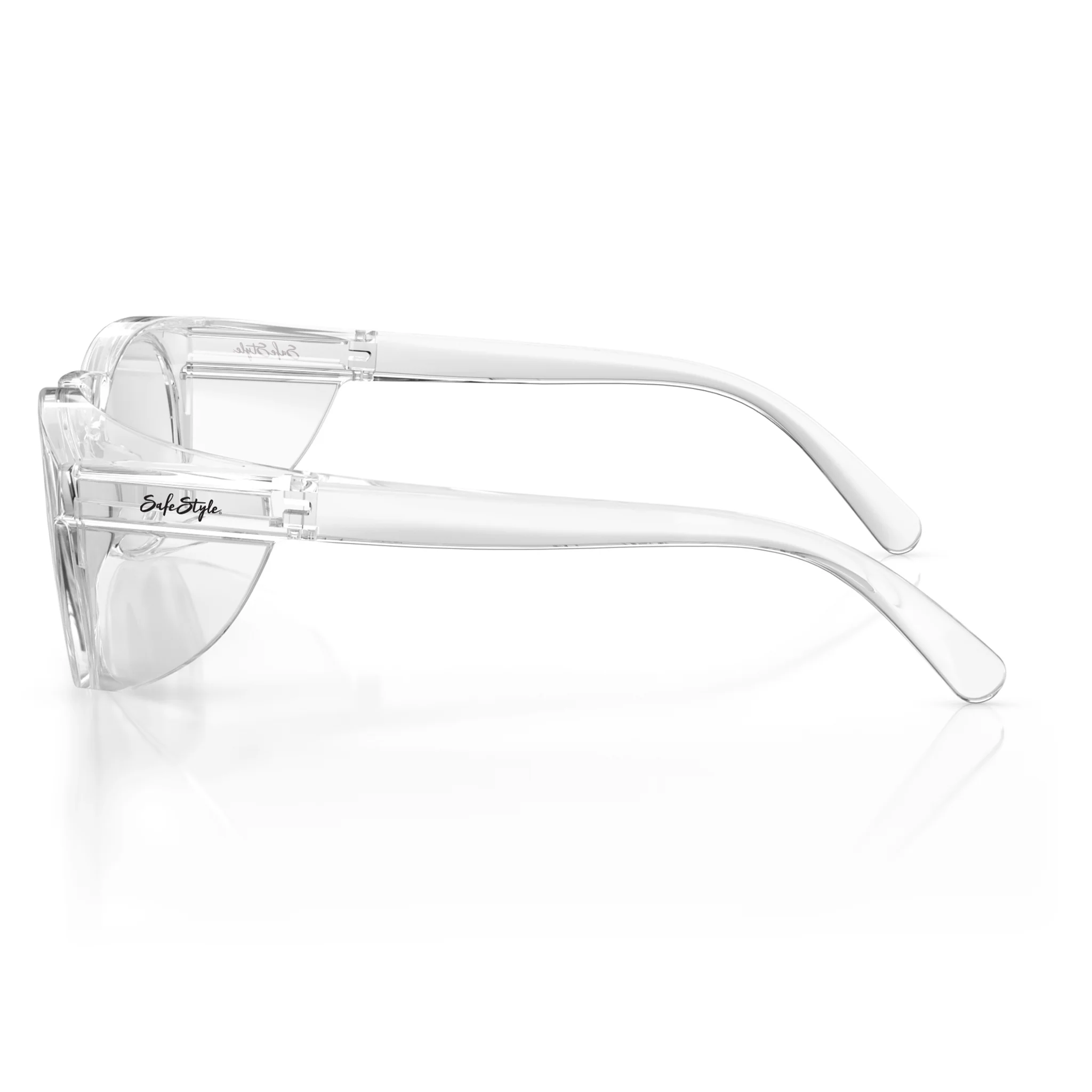Lites Round Clear Frame Clear Lens Safety Glasses - Image 3