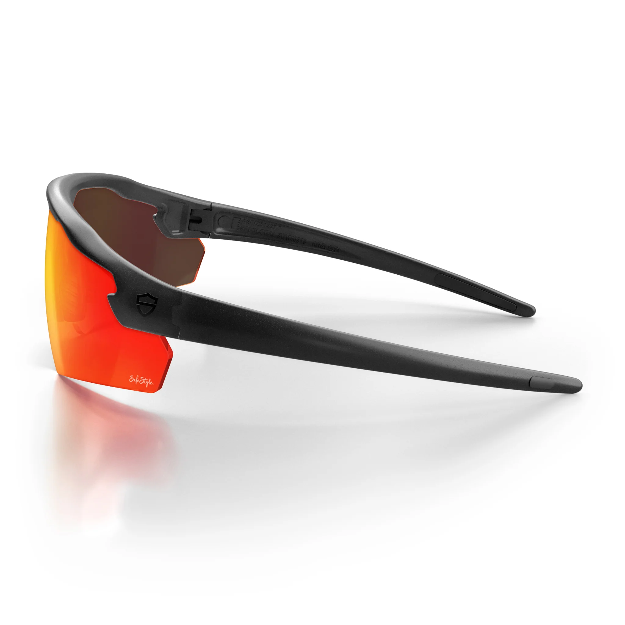 Phantoms Matte Black Frame Reflectors Red Lens Safety Glasses - Image 3