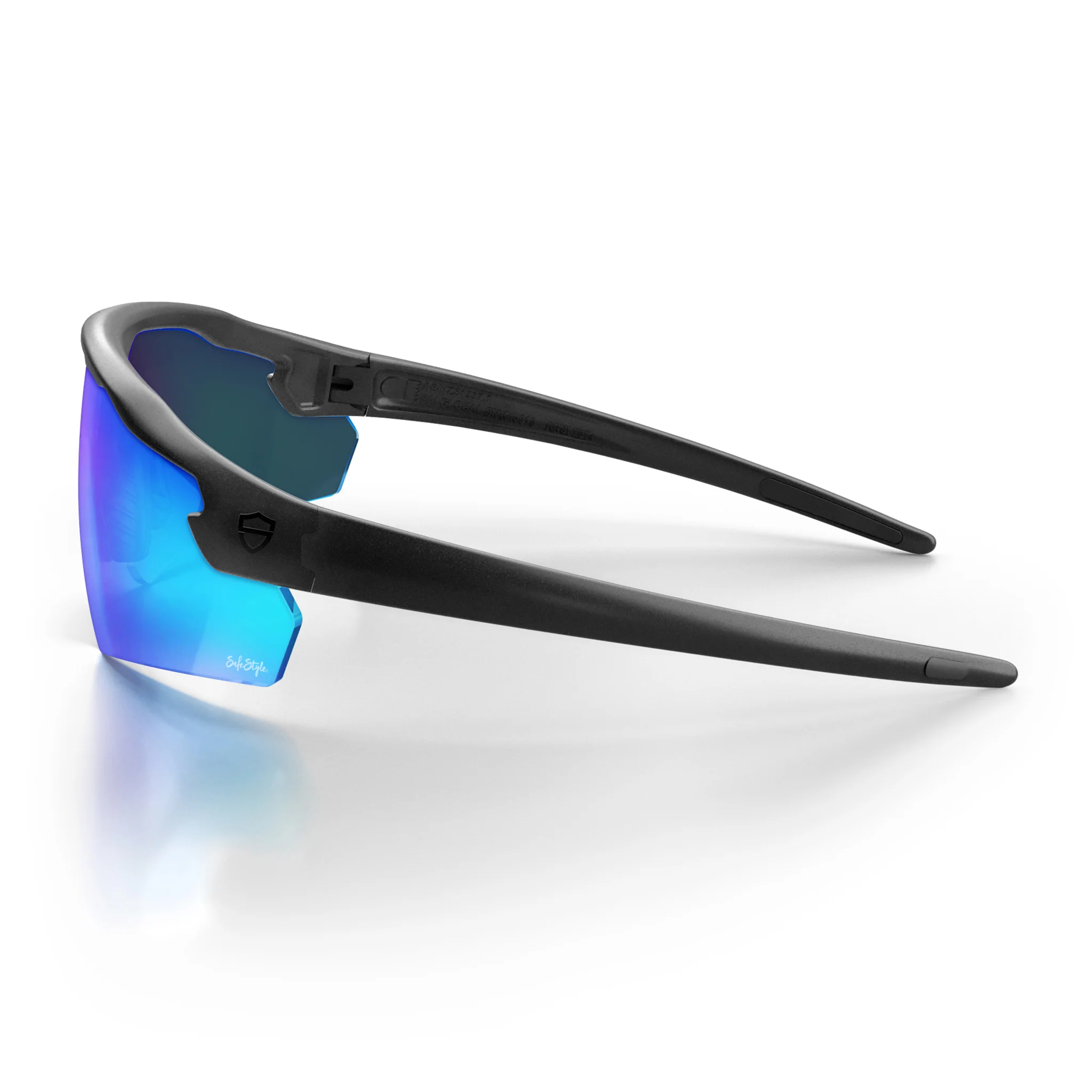 Phantoms Matte Black Frame Reflectors Blue Lens Safety Glasses - Image 3