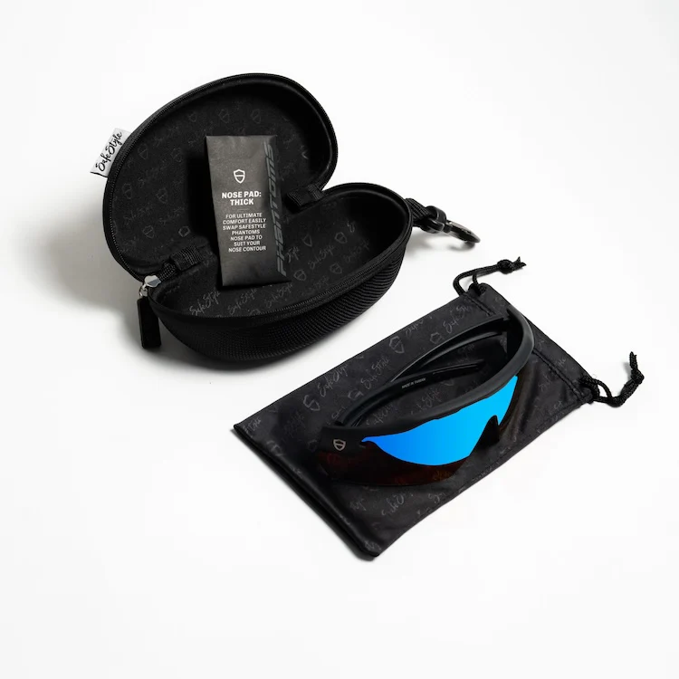 Phantoms Matte Black Frame Reflectors Blue Lens Safety Glasses - Image 5