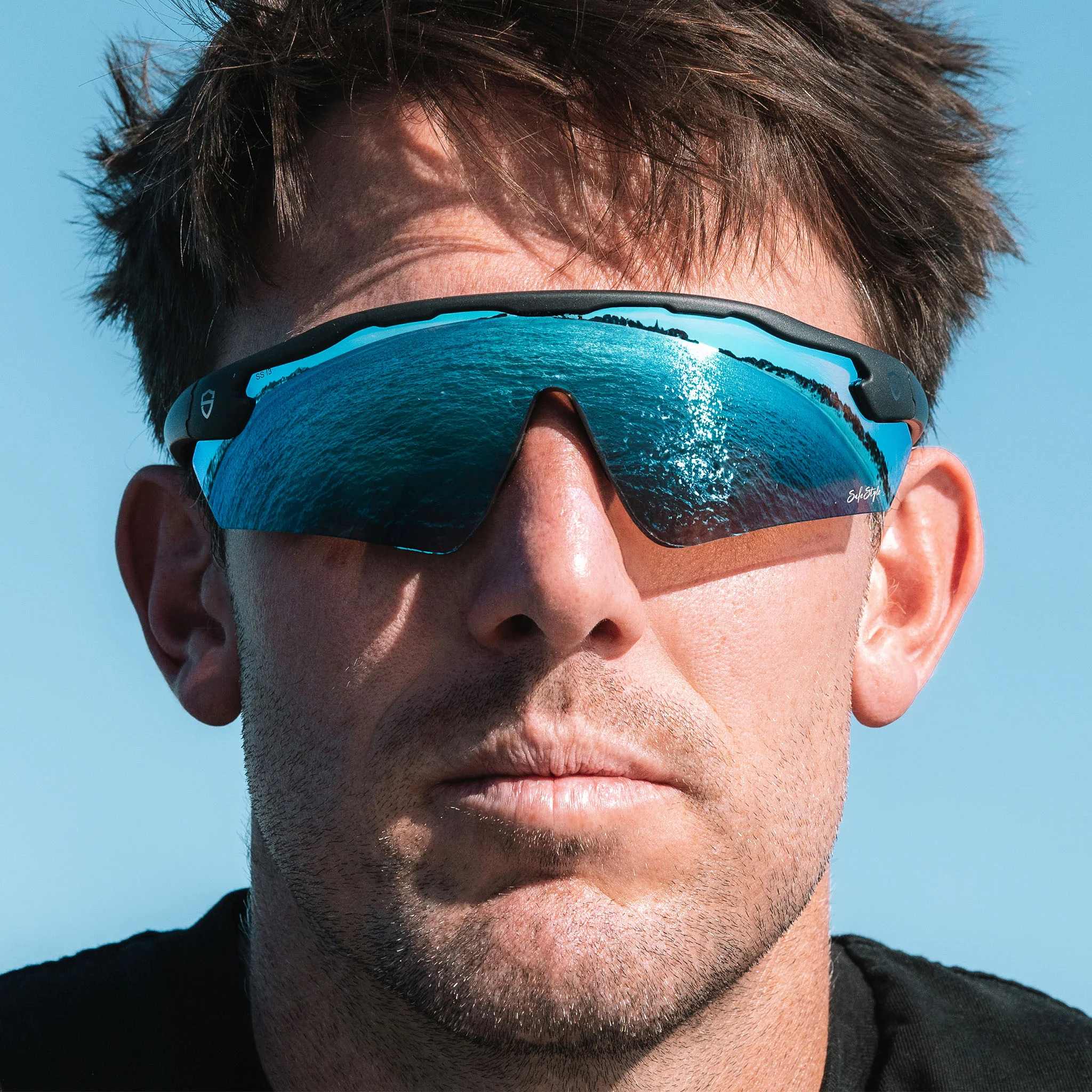 Phantoms Matte Black Frame Reflectors Blue Lens Safety Glasses - Image 6