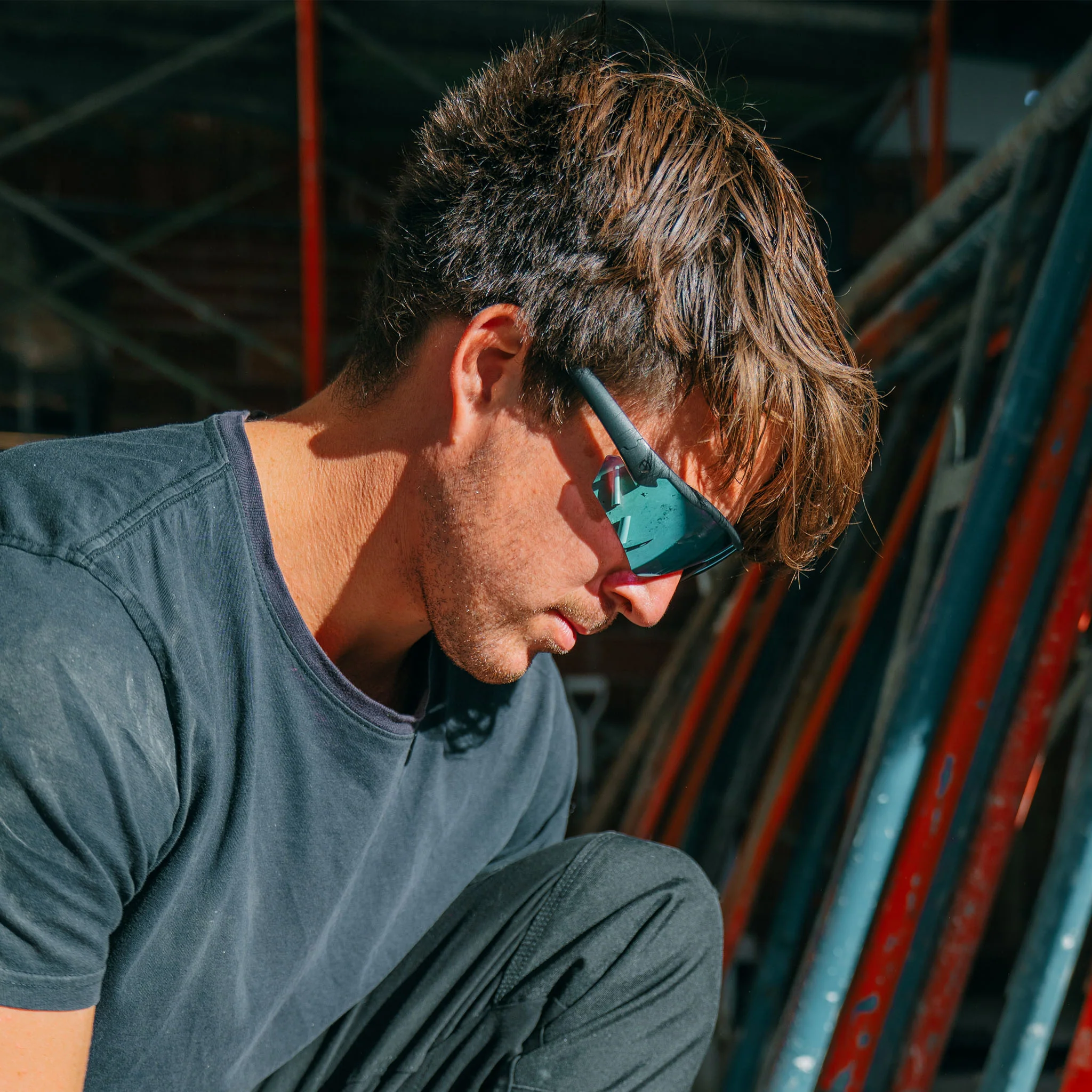 Phantoms Matte Black Frame Reflectors Blue Lens Safety Glasses - Image 9