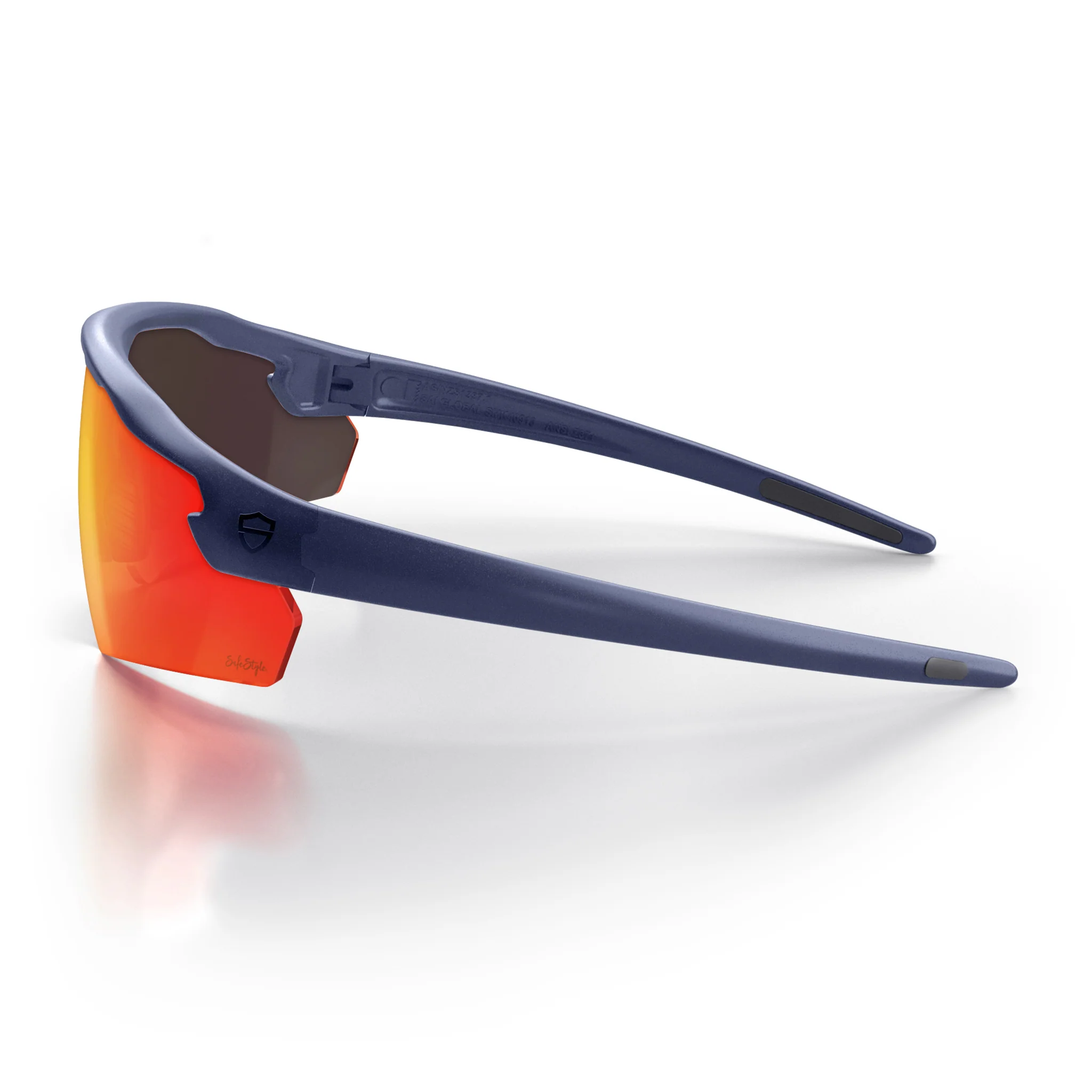 Phantoms Matte Navy Reflectors Red Lens Safety Glasses - Image 3