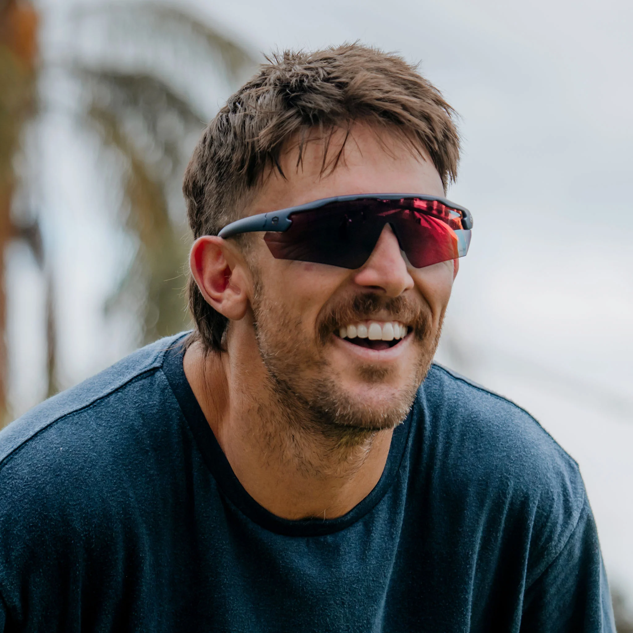 Phantoms Matte Navy Reflectors Red Lens Safety Glasses - Image 7