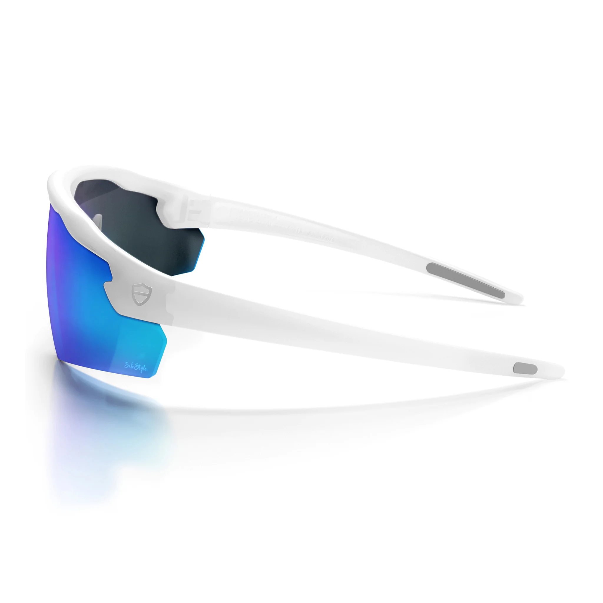 Phantoms Matte White Frame Reflectors Blue Lens Safety Glasses - Image 3