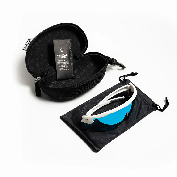 Phantoms Matte White Frame Reflectors Blue Lens Safety Glasses - Image 5