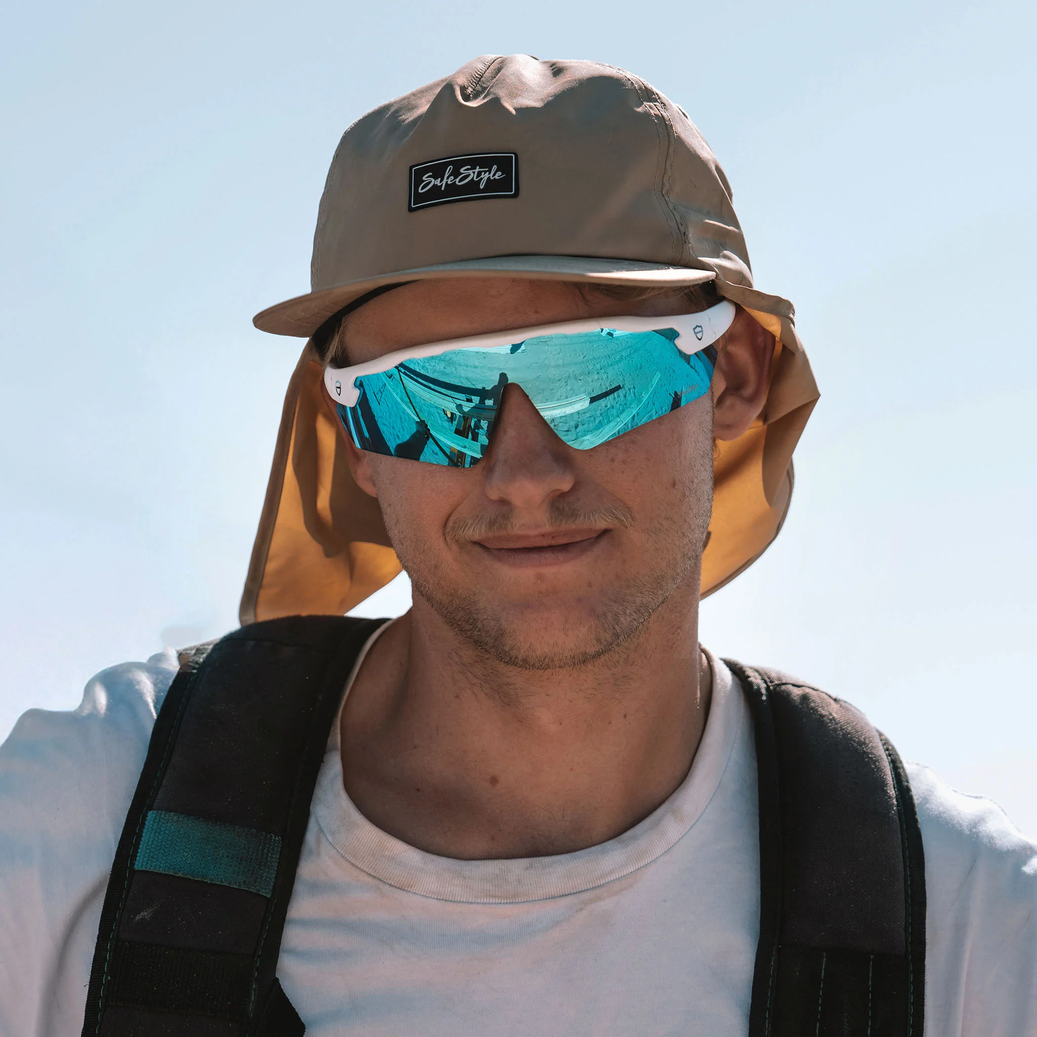 Phantoms Matte White Frame Reflectors Blue Lens Safety Glasses - Image 6