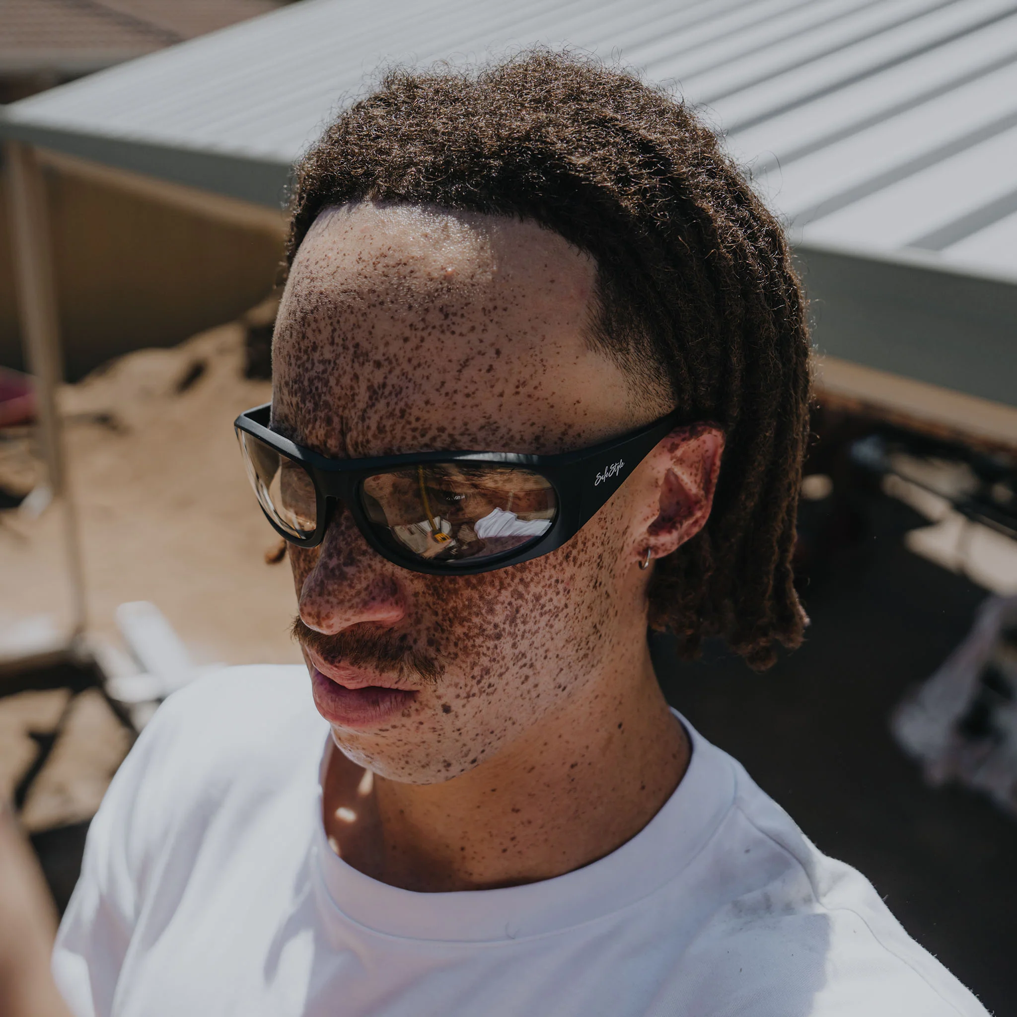 Sonics Matte Black Frame Clear Lens Safety Glasses - Image 5