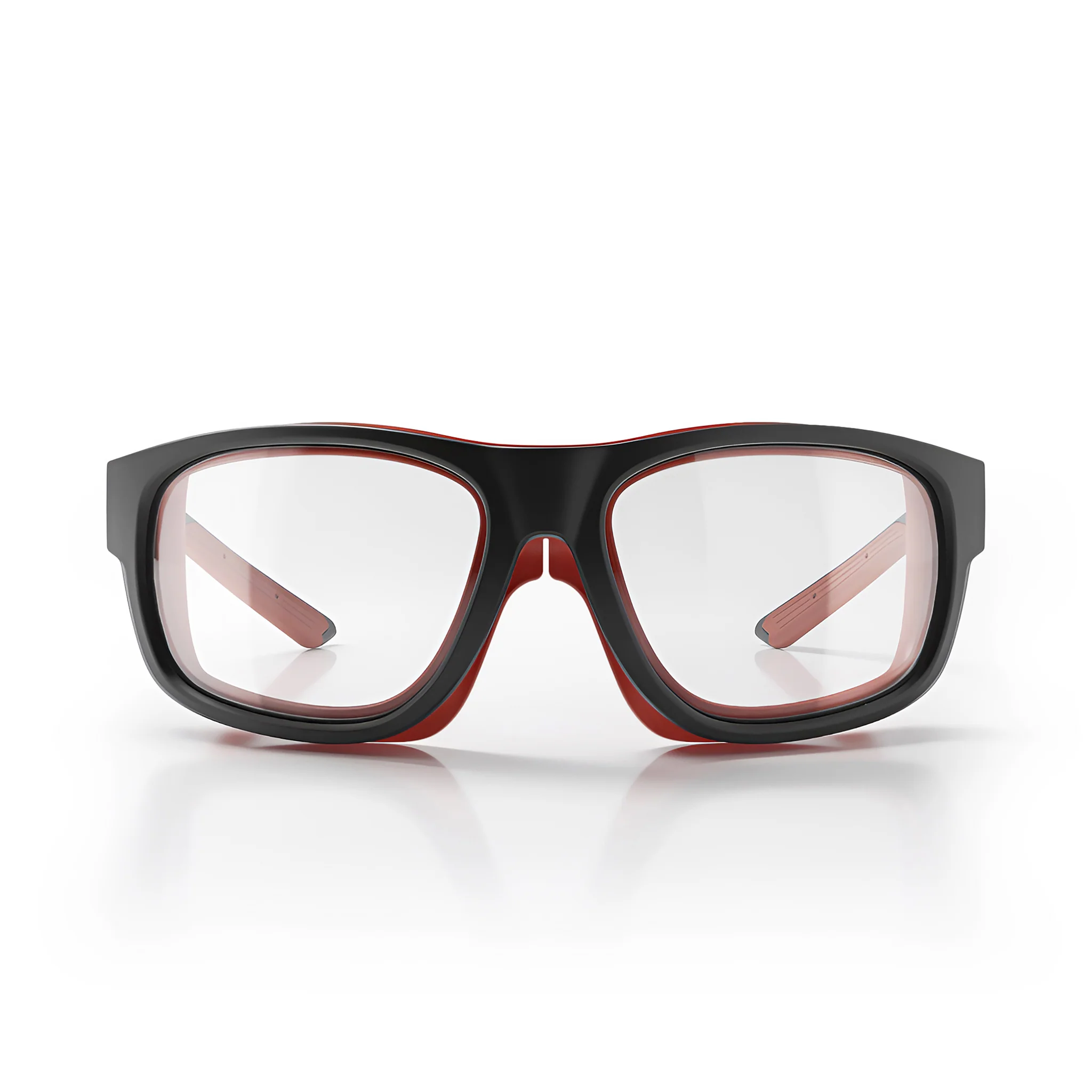 Switches Matte Black/Red Frame Clear Lens Safety Glasses - Image 3