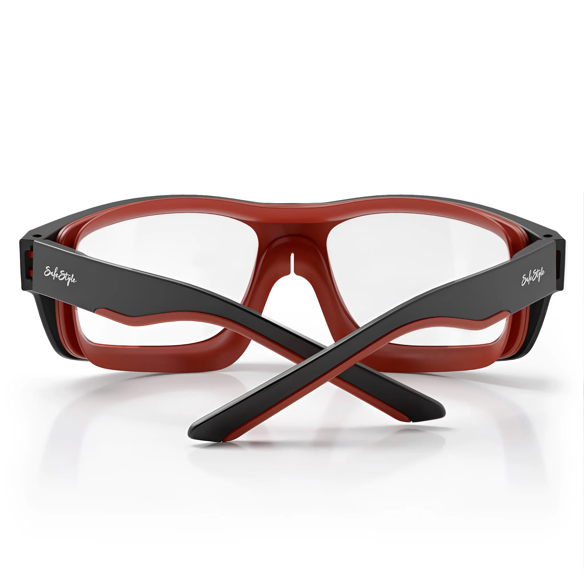 Switches Matte Black/Red Frame Clear Lens Safety Glasses - Image 5